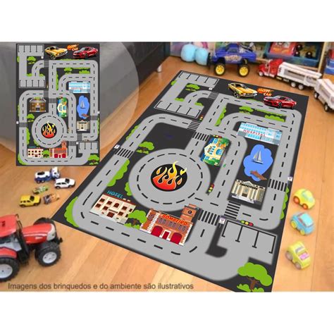 Tapete Pequeno Brincar Carrinho Pista Hot Mini Cidade X Cm Lona Shopee Brasil