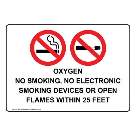 Oxygen No Smoking No Electronic Sign With Symbol Nhe 30944