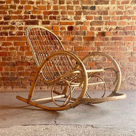 Rohé Noordwolde Bamboo And Rattan Rocking Chair Netherlands Circa 1950