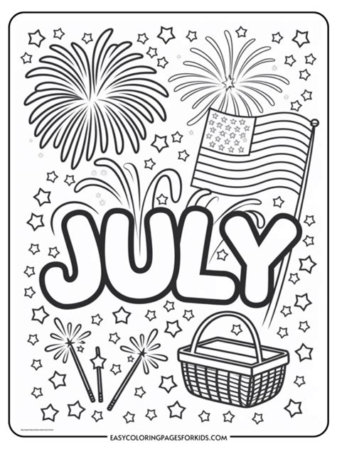 July Coloring Pages For Kids 5 Free Printable Pages Easy Coloring