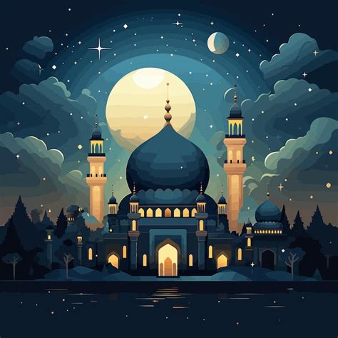 Ramadan Moschee Bau Illustration Premium Vektor