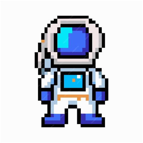 Астронавт pixel art анимированный игровой дизайн 8 бит и 16 бит ...