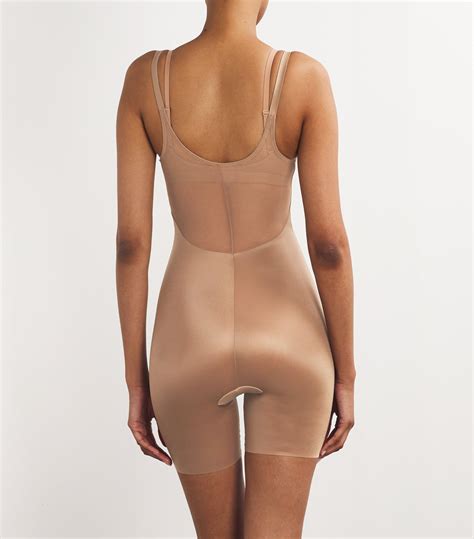 Womens Spanx Nude Open Bust Mid Thigh Bodysuit Harrods Uk