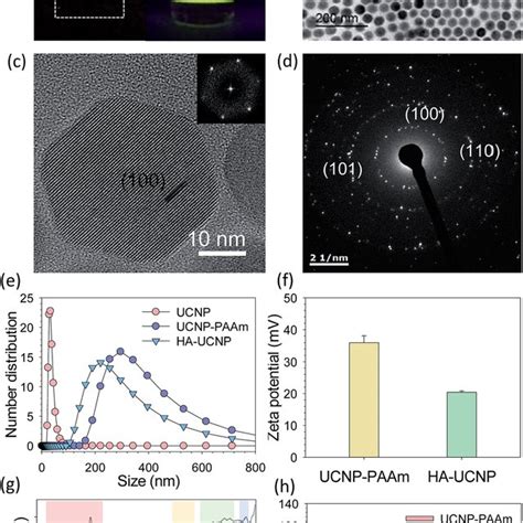 A Photographs Of Ucnp Nayf Yb Er Fluorescence B Tem Images Of