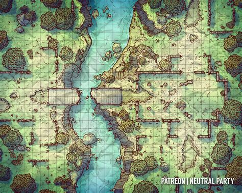 [oc][art] Riverside Ruins Battlemap R Dnd