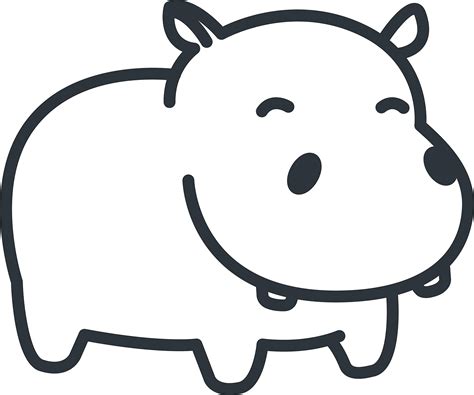 Simple Hippo Drawing