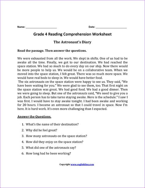 Comprehension Passage For Class 6