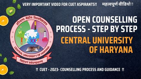 Cuh Open Counselling 2023 Procedure Central University Of Haryana