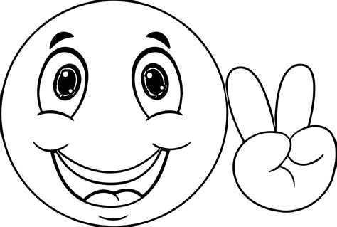 Happy Face Emoji Coloring Pages