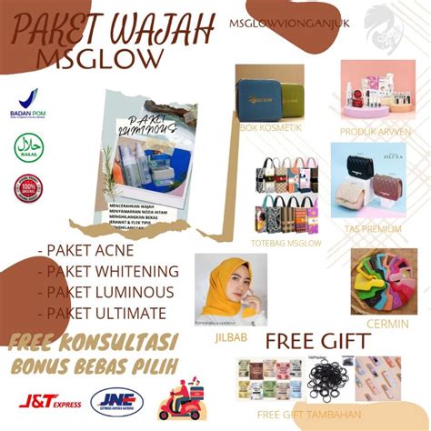 Jual MS GLOW ORIGINAL FREE TAS PREMIUM FREE BOX KOSMETIK FREE KOSMETIK