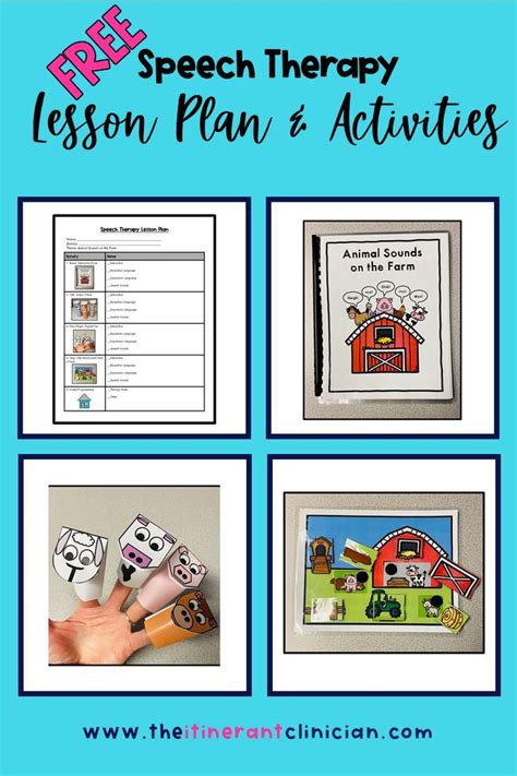 Free Speech Therapy Lesson Plan Template For Preschool Farm Theme Speech Therapy Crafts