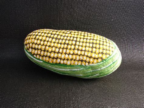 Large Ear Of Corn Hand Painted Rock Farm Garden By Rocksok On Etsy