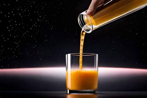 Premium Ai Image A Man Is Pouring Orange Juice Into A Glass