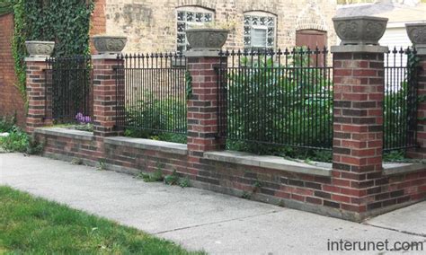 Brick Decorative Columns Metal Fence Picture Interunet Backyard