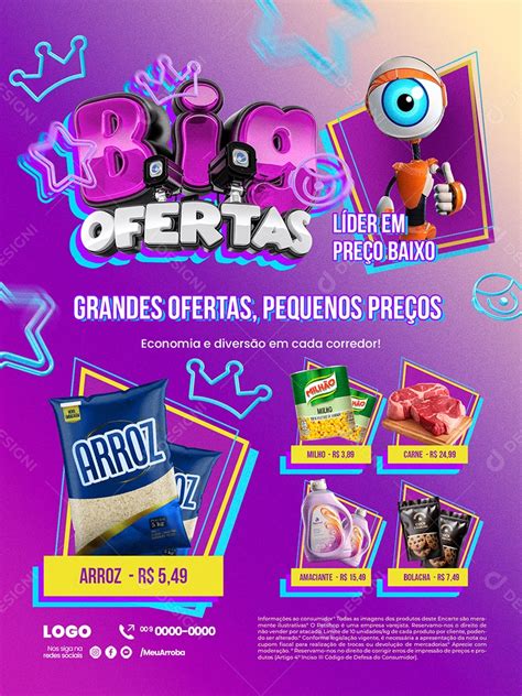 Big Ofertas Supermercado Encarte Líder em Preço Baixo Arroz Milho Carne