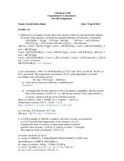 Calorimetry Report Prelab With Data 1 1 Docx Chemistry 101L