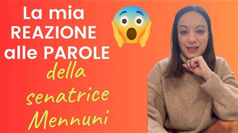 La Mia Reazione Alle Parole Della Senatrice Mennuni Le Aspirazioni