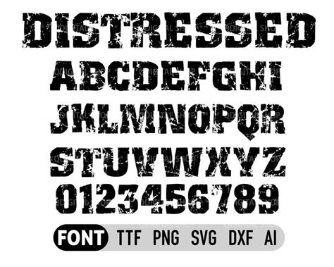 Distressed Font Svg, Distressed Alphabet Svg, Distressed Number ...