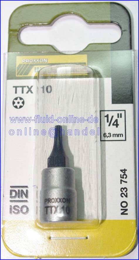 PROXXON 23754 Torx Einsatz TTX10 Antrieb 6 3mm 1 4 Mit