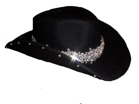 Womens black felt ultimate bling cowboy hat | Cowboy hats, Black felt ...