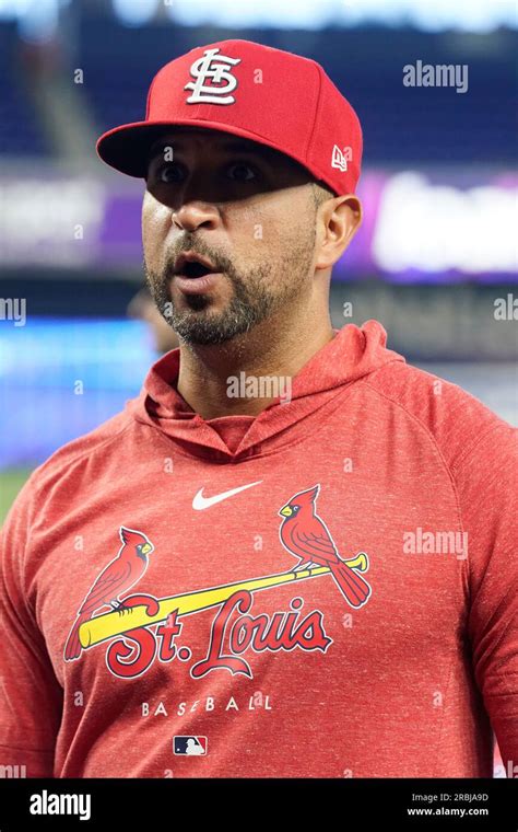 St Louis Cardinals Manager Oliver Marmol Speaks Before A Baseball Game