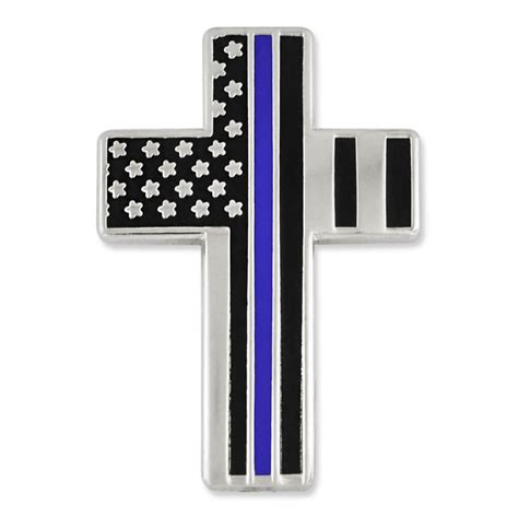 Thin Blue Line Cross Pin Pinmart