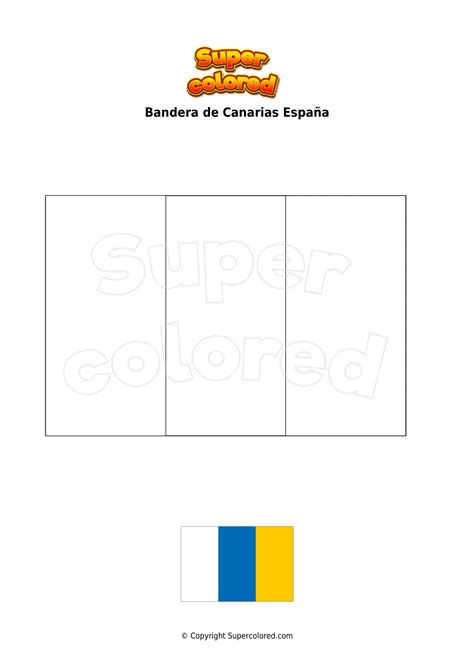 Dibujo Para Colorear Bandera De Canarias Espa A Supercolored