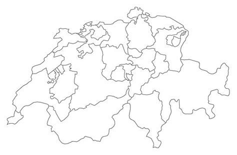 Map Of Swizerland Political Map Of Swizerland With The Several Cantons