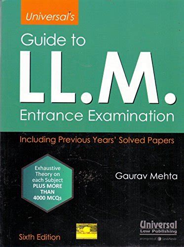 Universal S Guide To LL M Entrance Examination Including Previous