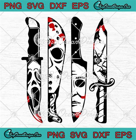 Horror Movie Characters In Knives SVG Scary Halloween Season SVG PNG