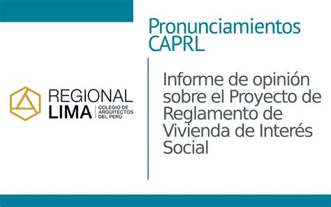 Pronunciamientos Caprl Informe De Opinión Sobre El Proyecto De