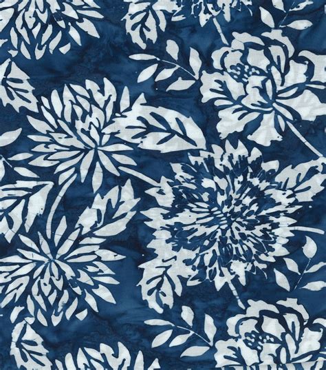 Batik Fabric Bright Blue Garden Batik Jo Ann Blue Garden Batik