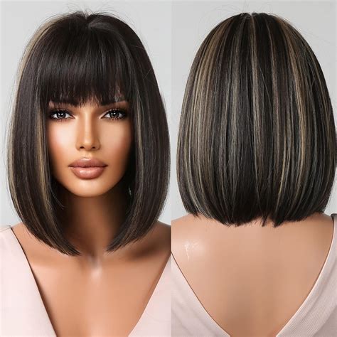 Amazon Allbell Bob Wigs For Women Short Black Mixed Blonde Wigs