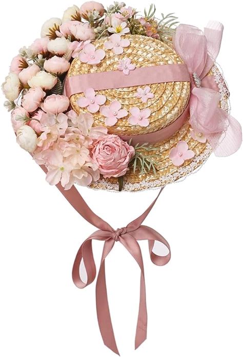 Amazon Girls Women Tea Party Sun Hat Lace Ribbons Straw Hats Small