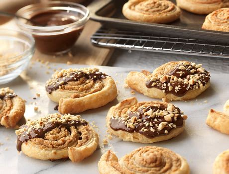 Peanut Butter Chocolate Puff Cookies - Puff Pastry