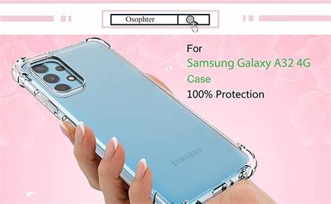 Osophter For Galaxy A32 4G Case With 2pcs Screen Protector Clear