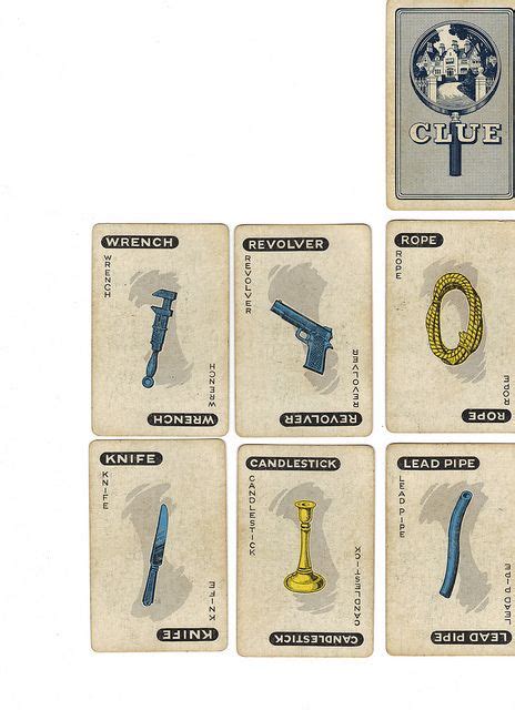 Clue Weapon Cards