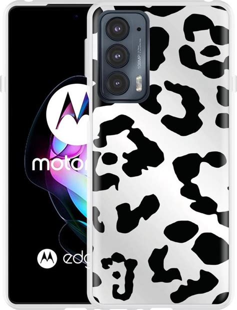 Motorola Edge Hoesje Luipaard Zwart Wit Designed By Cazy Bol