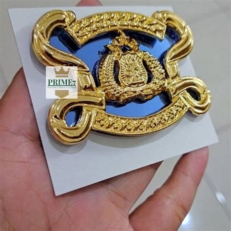 Jual Emblem Baret Provos Premium Sepuh Emas Akrilik Biru Indonesia