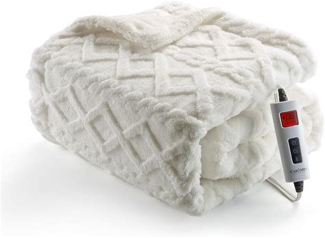 Amazon Caromio Heated Throw Blanket Thick Tufted Sherpa Electric