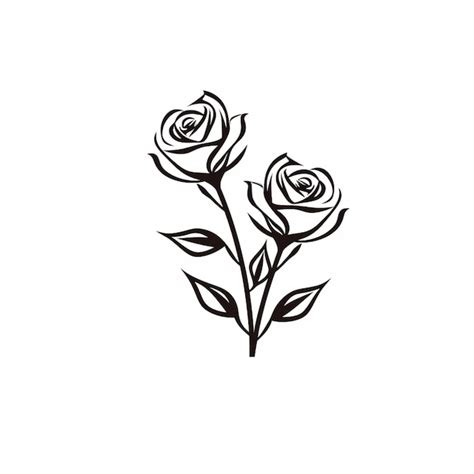 Premium Photo | There is a drawing of two roses on a white background generative ai