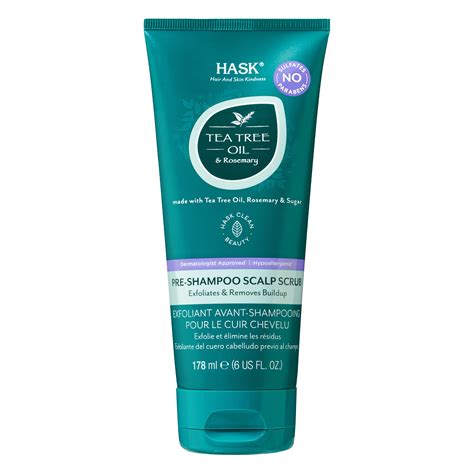 Hask Tea Tree Oil And Rosemary Pre Shampoo Scalp Scrub 6oz