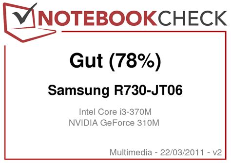 Test Samsung R730 JT06 Notebook Notebookcheck Tests