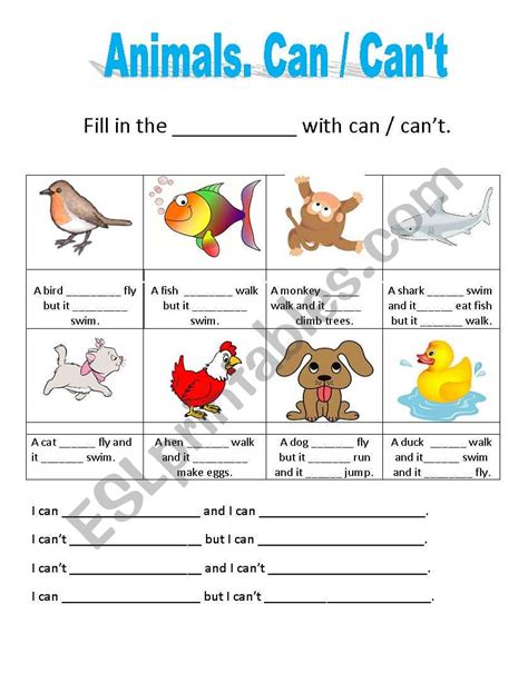 Can Can´t Esl Worksheet By Teachertonyinchina