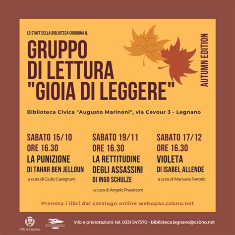 Gruppo Di Lettura Autumn Edition Legnano ON