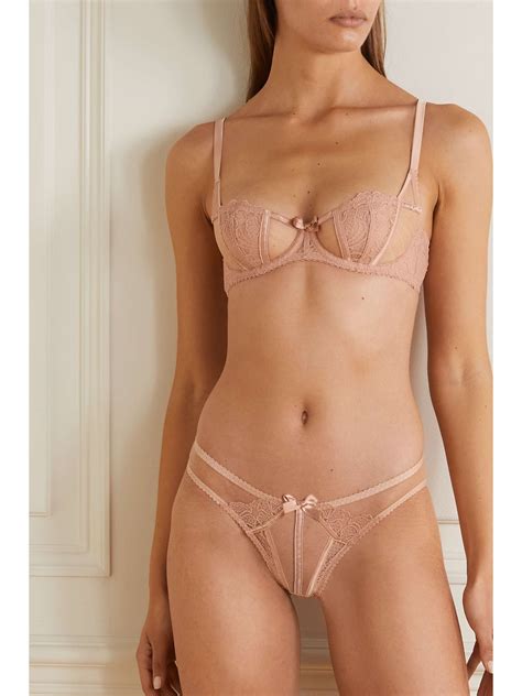 Agent Provocateur Rozlyn Cutout Lace Trimmed Tulle And Satin Briefs