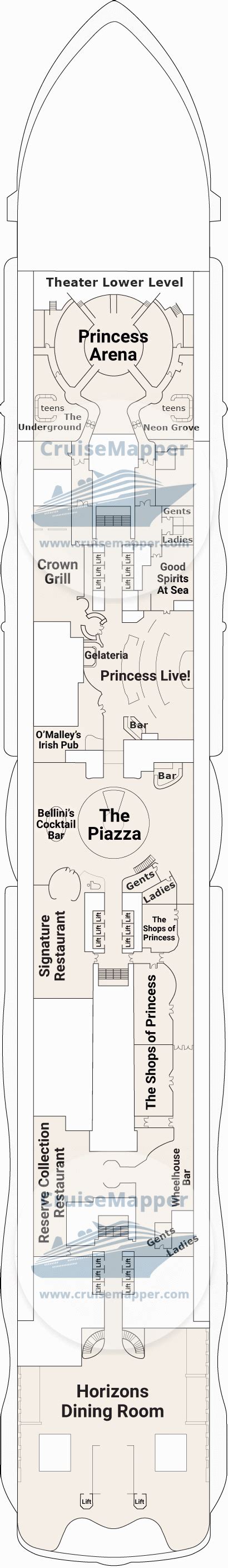 Sun Princess Deck Plan Cruisemapper