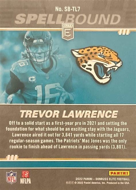 2022 Panini Donruss Elite Spellbound Green Letter C SB TL7 Trevor