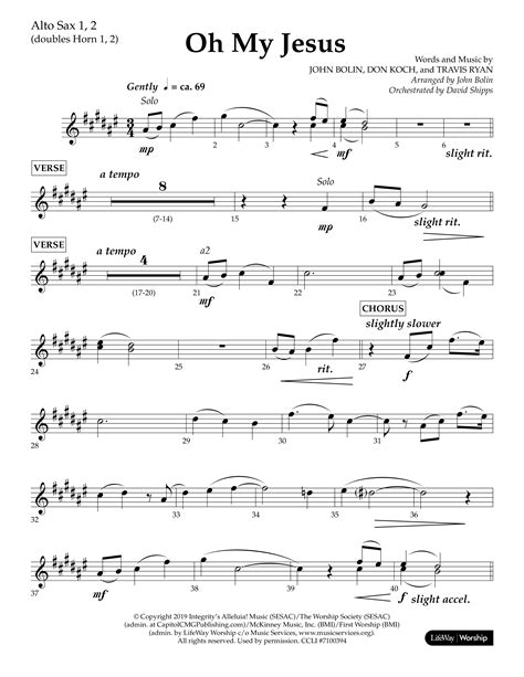 Oh My Jesus Choral Anthem Satb Alto Sax Sheet Music Pdf Lifeway