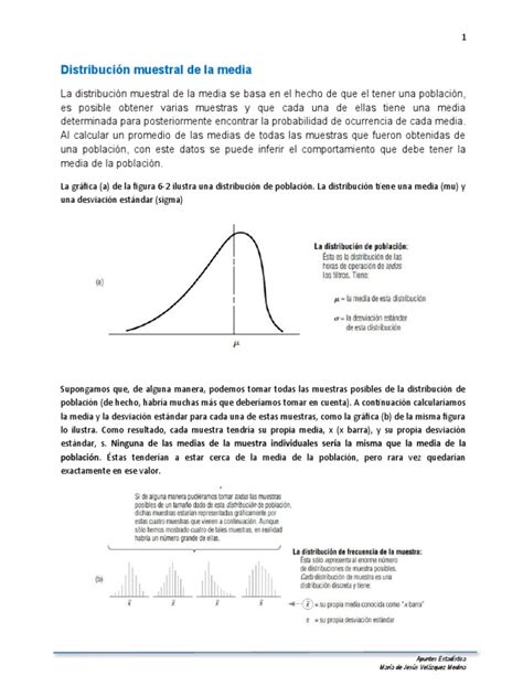 Distribución Muestral De La Media Pdf Media Muestreo Estadísticas